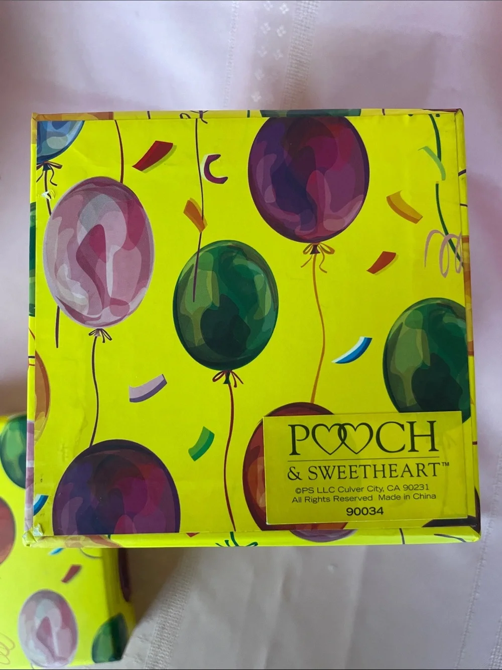 Yellow Balloon & Stripe Gift Box Set - Festive Nested Storage